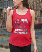 Load image into Gallery viewer, I Do Need All These Horses Dogs And Cats Ladies Flowy Tank
