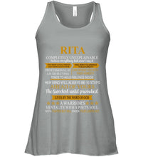 Load image into Gallery viewer, Rita Custom Name Gift A Warrior's Mentality With A Poet's Soul Ladies Flowy Tank
