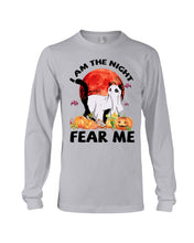 Load image into Gallery viewer, I Am The Night Fear Me Ghost Cat Gift For Cat Lovers Unisex Long Sleeve
