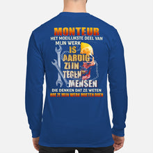 Load image into Gallery viewer, Het Moeilijkste Deel Van Mijn Werk Is Aardig Zijn Tegen Mensen Unisex Long Sleeve
