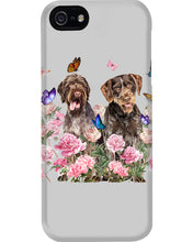 Load image into Gallery viewer, German Wirehaired Pointer With Peonies Gift For Dog Lovers Phone case
