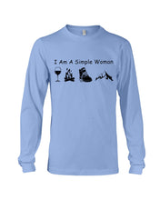 Load image into Gallery viewer, Simple Woman Loves Wine Camping Shoes And Climbing Unisex Long Sleeve
