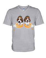 Load image into Gallery viewer, Beagle Hand Bones My Breast Gift For Dog Lovers Guys V-Neck
