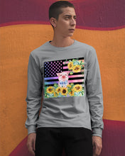 Load image into Gallery viewer, Pig America Flag Sunflower Special Custom Design Unisex Long Sleeve
