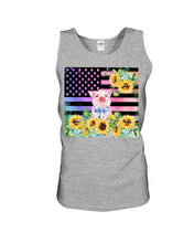 Load image into Gallery viewer, Pig America Flag Sunflower Special Custom Design Unisex Tank Top
