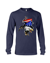Load image into Gallery viewer, Eagle Giant Scratch USA Flag Gift For Women Unisex Long Sleeve
