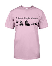 Load image into Gallery viewer, Simple Woman Loves Wine Camping Shoes And Climbing Guys Tee
