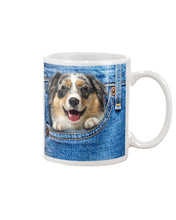 Load image into Gallery viewer, Australian Shepherd In Denim Pocket Gift For Dog Lovers Mug
