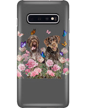 Load image into Gallery viewer, German Wirehaired Pointer With Peonies Gift For Dog Lovers Phone case
