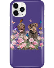 Load image into Gallery viewer, German Wirehaired Pointer With Peonies Gift For Dog Lovers Phone case

