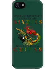 Load image into Gallery viewer, Never Underestimate A 60 Year Old Man Can Play A Guitar Phone case
