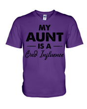 Load image into Gallery viewer, My Aunt Is A Bad Infuence Special Custom Design Guys V-Neck
