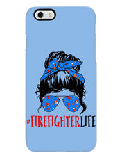 Load image into Gallery viewer, Firefighter Make You Life Safe Lady With Blue Ribbonhead Gift For Women Phone case
