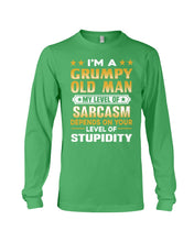 Load image into Gallery viewer, Level Of Grumpy Old Man Level Of Stupidity Family Gift Unisex Long Sleeve
