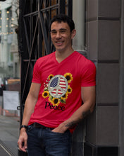 Load image into Gallery viewer, Peace Sign Sunflower Birthday Gift For Girls Guys V-Neck
