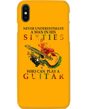 Load image into Gallery viewer, Never Underestimate A 60 Year Old Man Can Play A Guitar Phone case
