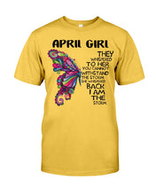 Load image into Gallery viewer, Birthday Gift For April Girl They Whispered To Her - I'm The Storm Guys Tee

