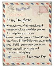 Load image into Gallery viewer, Papi Gift For Daughter You Are Stronger Than You Seem Fleece Blanket
