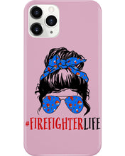 Load image into Gallery viewer, Firefighter Make You Life Safe Lady With Blue Ribbonhead Gift For Women Phone case
