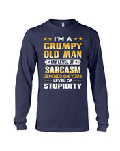 Load image into Gallery viewer, Level Of Grumpy Old Man Level Of Stupidity Family Gift Unisex Long Sleeve
