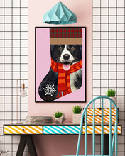 Load image into Gallery viewer, Santa Border Collie In Stock Gift For Dog Lovers Vertical Poster
