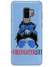 Load image into Gallery viewer, Firefighter Make You Life Safe Lady With Blue Ribbonhead Gift For Women Phone case
