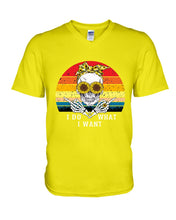 Load image into Gallery viewer, I Do What I Want Skull Sunflower Special Custom Design Guys V-Neck
