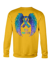 Load image into Gallery viewer, You Matter Ribbon Awareness With Angel Wings Sweatshirt
