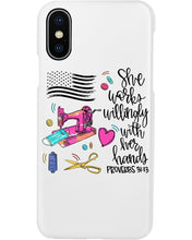 Load image into Gallery viewer, She Works Willingly With Her Hands Gift For Sew Lovers Phone case
