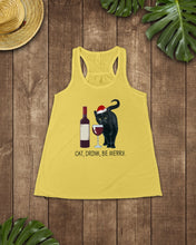 Load image into Gallery viewer, Cat Drink And Be Merry Meaningful Gift For Women Ladies Flowy Tank
