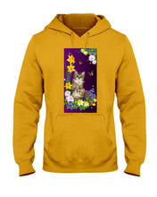Load image into Gallery viewer, Flowers Under Butterfly Purple With Cat Gift For Cat Lovers Hoodie
