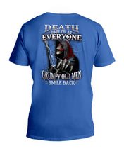 Load image into Gallery viewer, Death Smiles At Everyone Grumpy Old Men Smile Back Gift For Men Guys V-Neck
