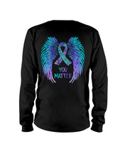 Load image into Gallery viewer, You Matter Ribbon Awareness With Angel Wings Unisex Long Sleeve
