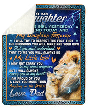 Load image into Gallery viewer, I Am Proud Of You Lion Lightning Dad Gift For Daughter Sherpa Blanket
