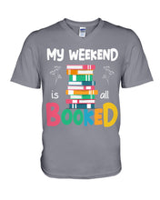 Load image into Gallery viewer, Vintage Funny My Weekend Booked Gift For Book Lovers Guys V-Neck
