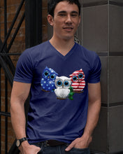 Load image into Gallery viewer, Lovely Phone Case Three Owl With US Flag Gift For Owl Lovers Guys V-Neck
