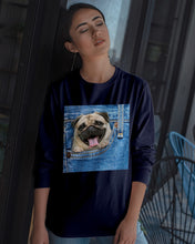 Load image into Gallery viewer, baby Pug In Denim Pocket Gift For Dog Lovers Unisex Long Sleeve
