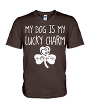 Load image into Gallery viewer, My Dog Is My Lucky Charm Trending Gift For Dog Lovers Guys V-Neck

