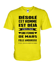 Load image into Gallery viewer, Désolé Cet Homme Est Déjà Pris Par Une Femme De Mars Birthday Gift Guys V-Neck
