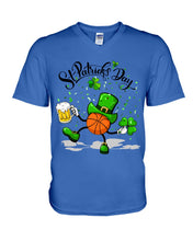 Load image into Gallery viewer, Basketball Saint Patrick's Day Gift For Basketball Lovers Guys V-Neck
