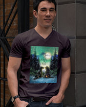 Load image into Gallery viewer, Dachshund Gift For Dog Lovers Snowy Night Together Guys V-Neck
