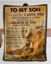 Load image into Gallery viewer, When Life Tries To Knock You Down Lion Mom And Her Child Mama Gift For Son Sherpa Blanket
