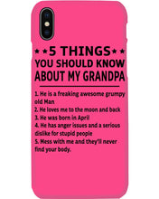 Load image into Gallery viewer, 5 Things You Should Know About My April Grandpa For Birthday Gift Phone case
