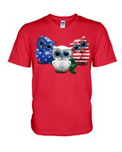 Load image into Gallery viewer, Lovely Phone Case Three Owl With US Flag Gift For Owl Lovers Guys V-Neck
