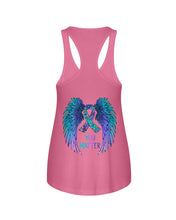 Load image into Gallery viewer, You Matter Ribbon Awareness With Angel Wings Ladies Flowy Tank
