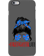 Load image into Gallery viewer, Firefighter Make You Life Safe Lady With Blue Ribbonhead Gift For Women Phone case
