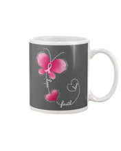 Load image into Gallery viewer, Butterfly Faith Breast Cancer Awareness Meaningful Gift Mug
