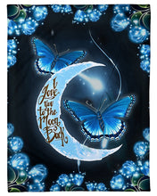 Load image into Gallery viewer, Butterfly Love You To The Moon And Back Trending Fleece Blanket

