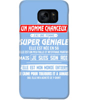Load image into Gallery viewer, Je Suis Un Homme Chanceux J'ai Line Femme Custom Design Je Suis Son Roi Phone case
