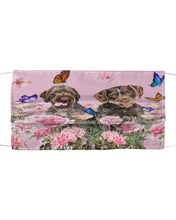 Load image into Gallery viewer, German Wirehaired Pointer With Peonies Gift For Dog Lovers Cloth Face Mask
